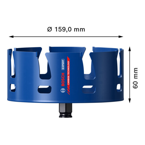 Bosch EXPERT Construction Material Lochsäge 159 x 60mm für Dreh- und Schlagbohrer