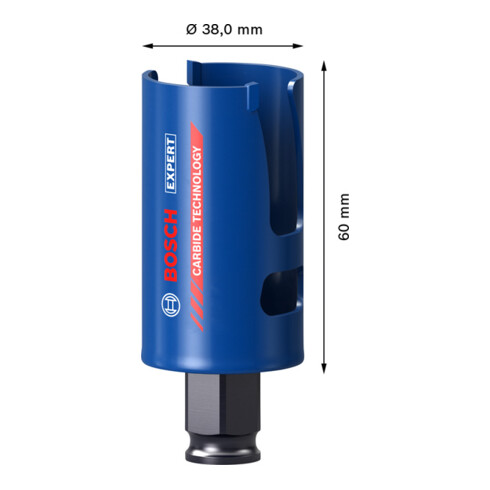 Bosch EXPERT Construction Material Lochsäge 38 x 60mm für Dreh- und Schlagbohrer