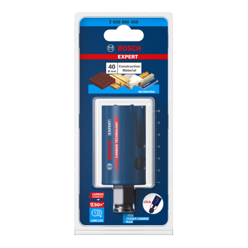 Bosch EXPERT Construction Material Lochsäge 40 x 60mm für Dreh- und Schlagbohrer