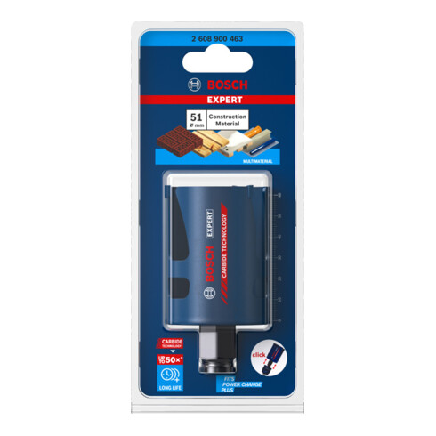 Bosch EXPERT Construction Material Lochsäge 51 x 60mm für Dreh- und Schlagbohrer