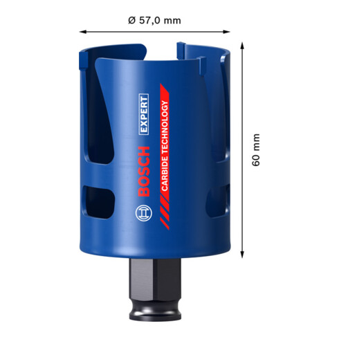 Bosch EXPERT Construction Material Lochsäge 57 x 60mm für Dreh- und Schlagbohrer
