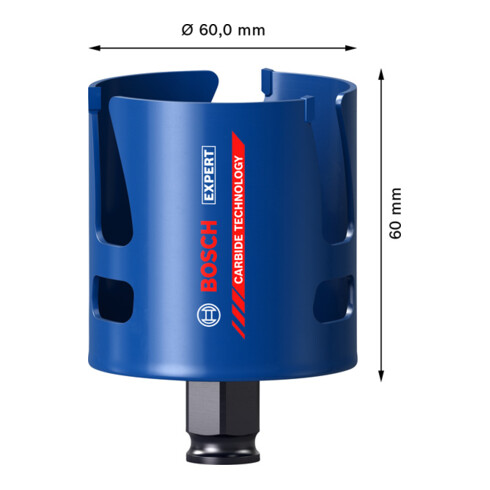 Bosch EXPERT Construction Material Lochsäge 60 x 60mm für Dreh- und Schlagbohrer