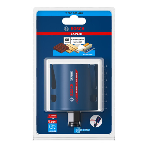 Bosch EXPERT Construction Material Lochsäge 68 x 60mm für Dreh- und Schlagbohrer