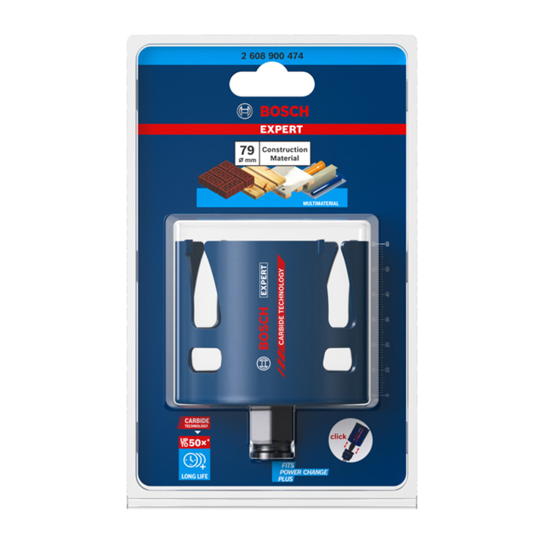 Bosch EXPERT Construction Material Lochsäge 79 x 60mm für Dreh- und Schlagbohrer