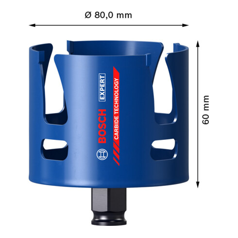 Bosch EXPERT Construction Material Lochsäge 80 x 60mm für Dreh- und Schlagbohrer