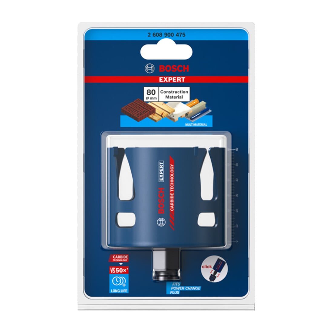 Bosch EXPERT Construction Material Lochsäge 80 x 60mm für Dreh- und Schlagbohrer