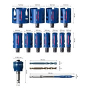 Bosch EXPERT Construction Material Lochsäge-Set 20/22/25/32/35/40/44/51/60/68/76mm 15-tlg. für Dreh- und Schlagbohrer-5