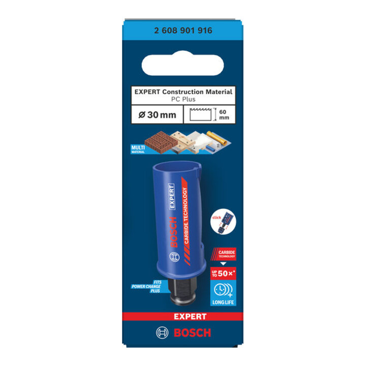 Bosch EXPERT Construction Material Power Change Plus gatenzaag, 30 x 60 mm
