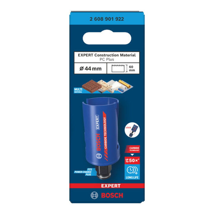 Bosch EXPERT Construction Material Power Change Plus gatenzaag, 44 x 60 mm