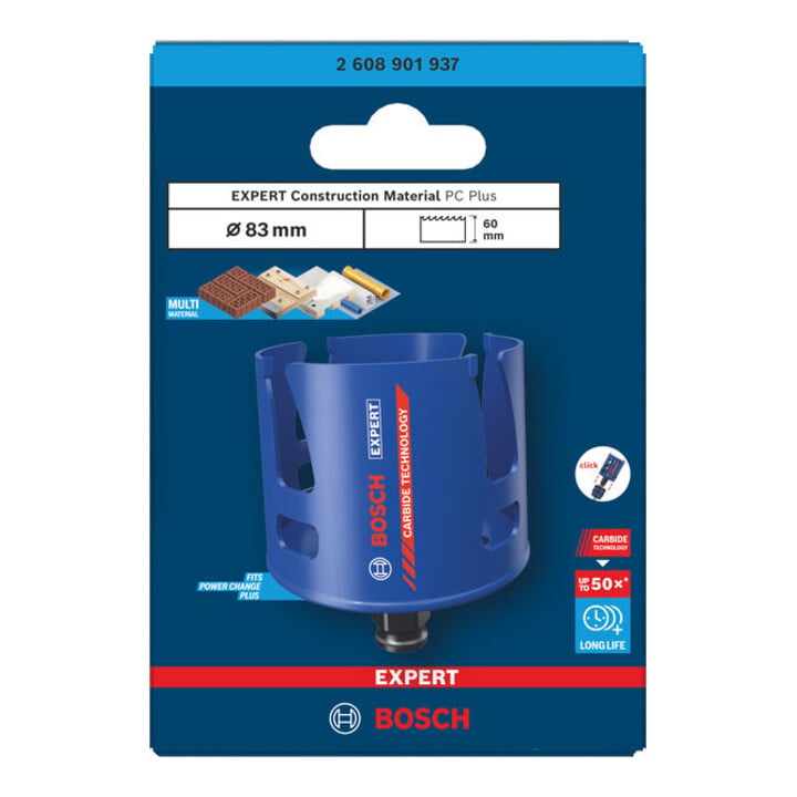 Bosch EXPERT Construction Material Power Change Plus gatenzaag, 83 x 60 mm