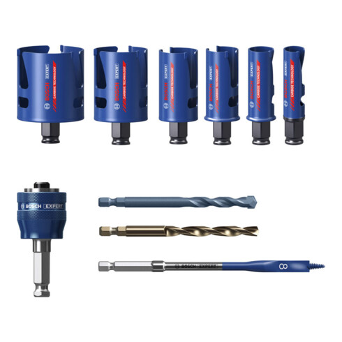 Bosch EXPERT Construction Material Power Change Plus gatzaagset, 10-dlg.