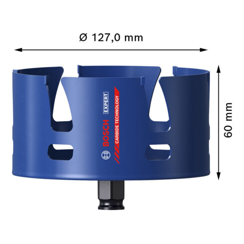 Bosch EXPERT Construction Material Power Change Plus Lochsäge, 127 x 60 mm