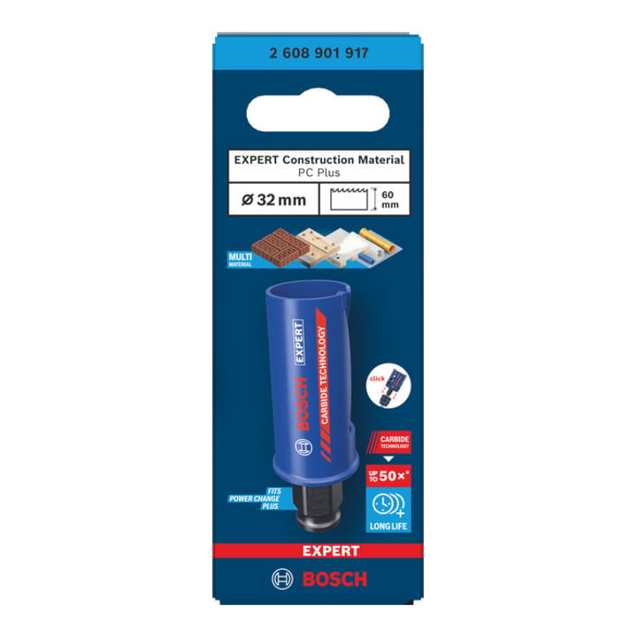 Bosch EXPERT Construction Material Power Change Plus Lochsäge, 32 x 60 mm