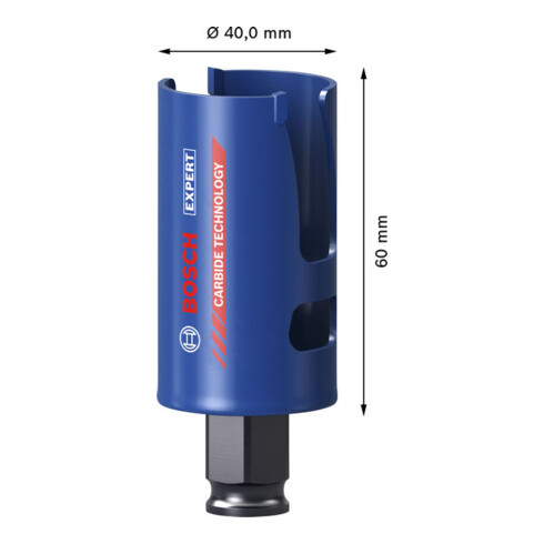 Bosch EXPERT Construction Material Power Change Plus Lochsäge, 40 x 60 mm