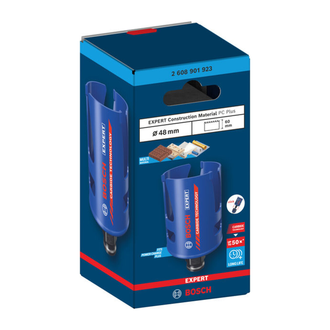 Bosch EXPERT Construction Material Power Change Plus Lochsäge, 48 x 60 mm