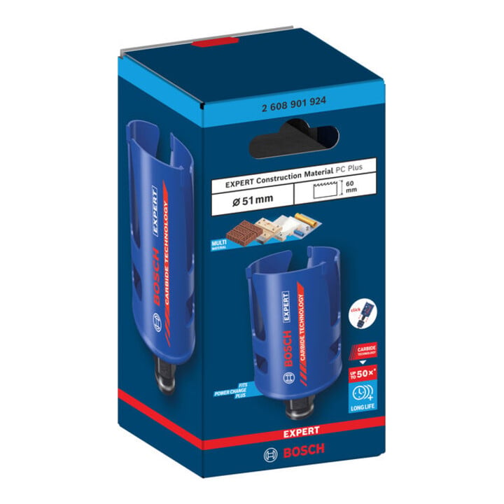 Bosch EXPERT Construction Material Power Change Plus Lochsäge, 51 x 60 mm