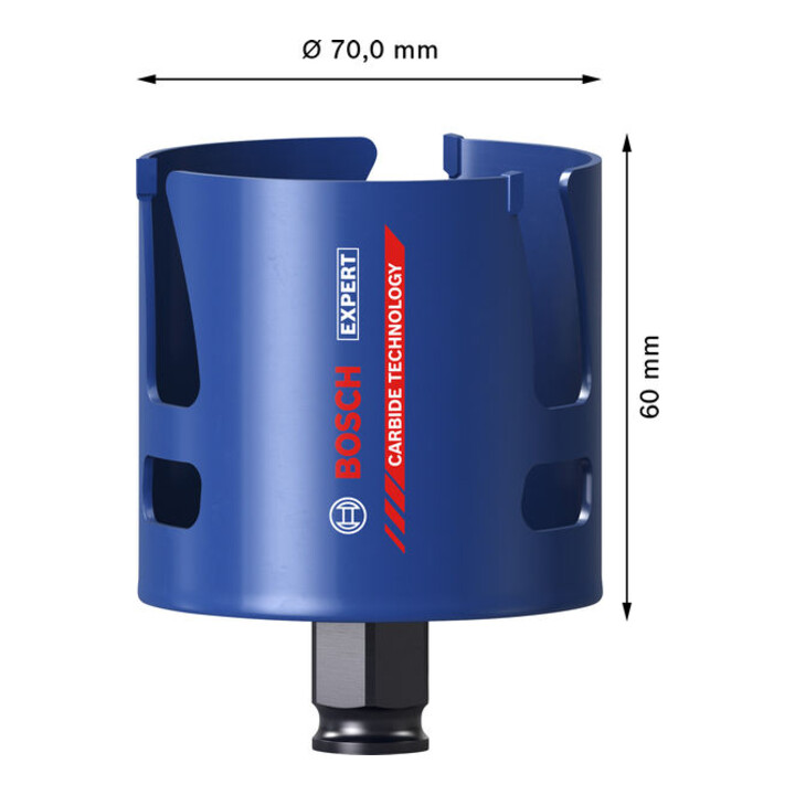 Bosch EXPERT Construction Material Power Change Plus Lochsäge, 70 x 60 mm