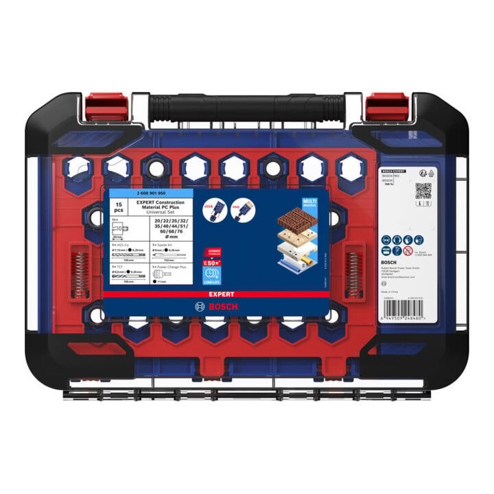 Bosch EXPERT Construction Material Power Change Plus-Lochsägen-Set, 15-tlg.