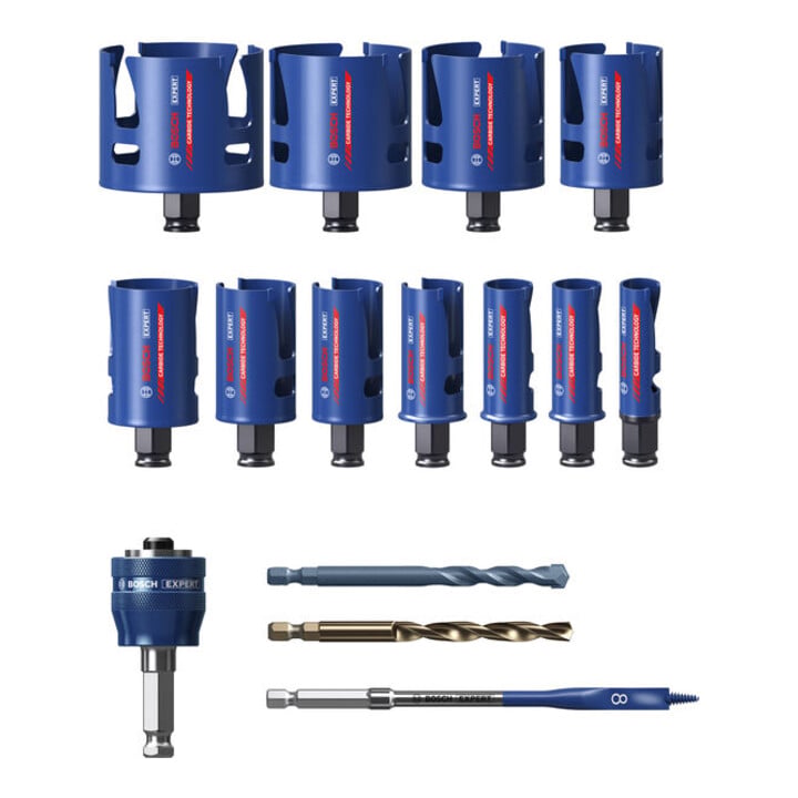 Bosch EXPERT Construction Material Power Change Plus-Lochsägen-Set, 15-tlg.