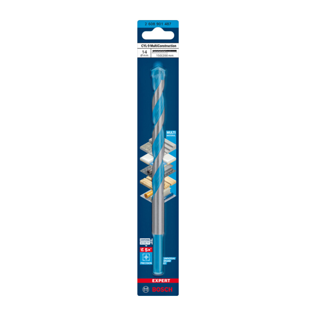 Bosch EXPERT CYL-9 Multi-constructieboormachine, 14 x 150 x 200 mm, d 14 mm. voor roterende en percussieboren