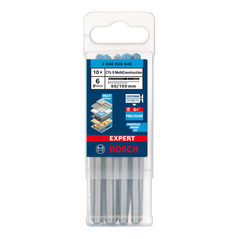 Bosch EXPERT CYL-9 Multi-constructieboormachine 6 x 60 x 100mm d 5,5mm voor rotatie- en percussieboormachines
