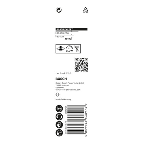Bosch EXPERT CYL-9 MultiConstruction Bohrer 4 x 45 x 75mm d 3,8mm für Dreh- und Schlagbohrer