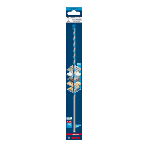 Bosch EXPERT CYL-9 MultiConstruction Bohrer, 6 x 200 x 250 mm, d 6 mm. Für Dreh- und Schlagbohrer