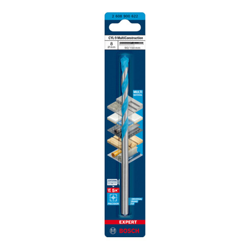 Bosch EXPERT CYL-9 MultiConstruction Bohrer 8 x 90 x 150mm d 7,2mm für Dreh- und Schlagbohrer