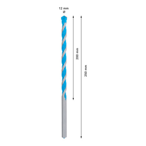 Bosch EXPERT CYL-9 MultiConstruction drill, 12 x 200 x 250 mm, d 12 mm. Pour les perceuses rotatives et à percussion