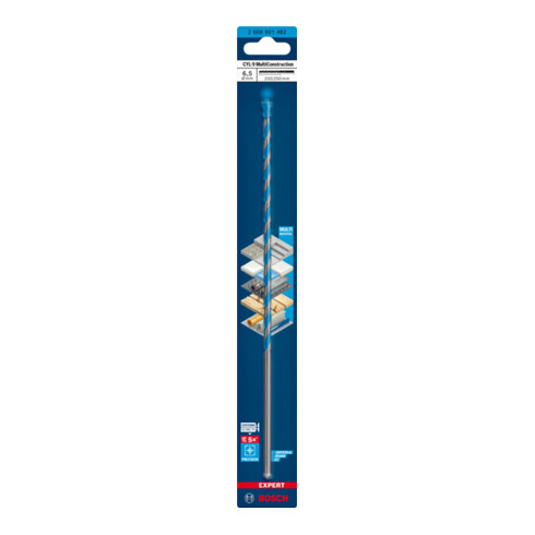 Bosch EXPERT CYL-9 MultiConstruction foret, 6.5 x 200 x 250 mm, d 6.5 mm. Pour les perceuses rotatives et à percussion