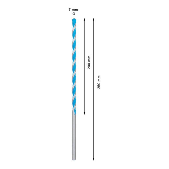 Bosch EXPERT CYL-9 MultiConstruction foret, 7 x 200 x 250 mm, d 7 mm. Pour les perceuses rotatives et à percussion