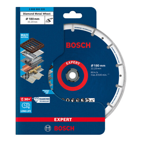 Bosch EXPERT diamant-metaalschijf doorslijpschijf 180 x 22,23mm voor grote haakse slijpmachines met klemmoer
