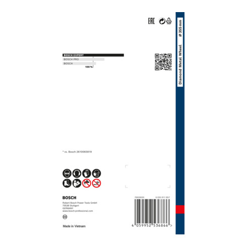 Bosch EXPERT diamant metaalschijf doorslijpschijf 355 x 25,4mm voor benzinezagen