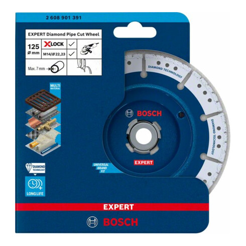 Bosch EXPERT Diamant-Rohrtrennscheibe X-LOCK, für kleine Winkelschleifer