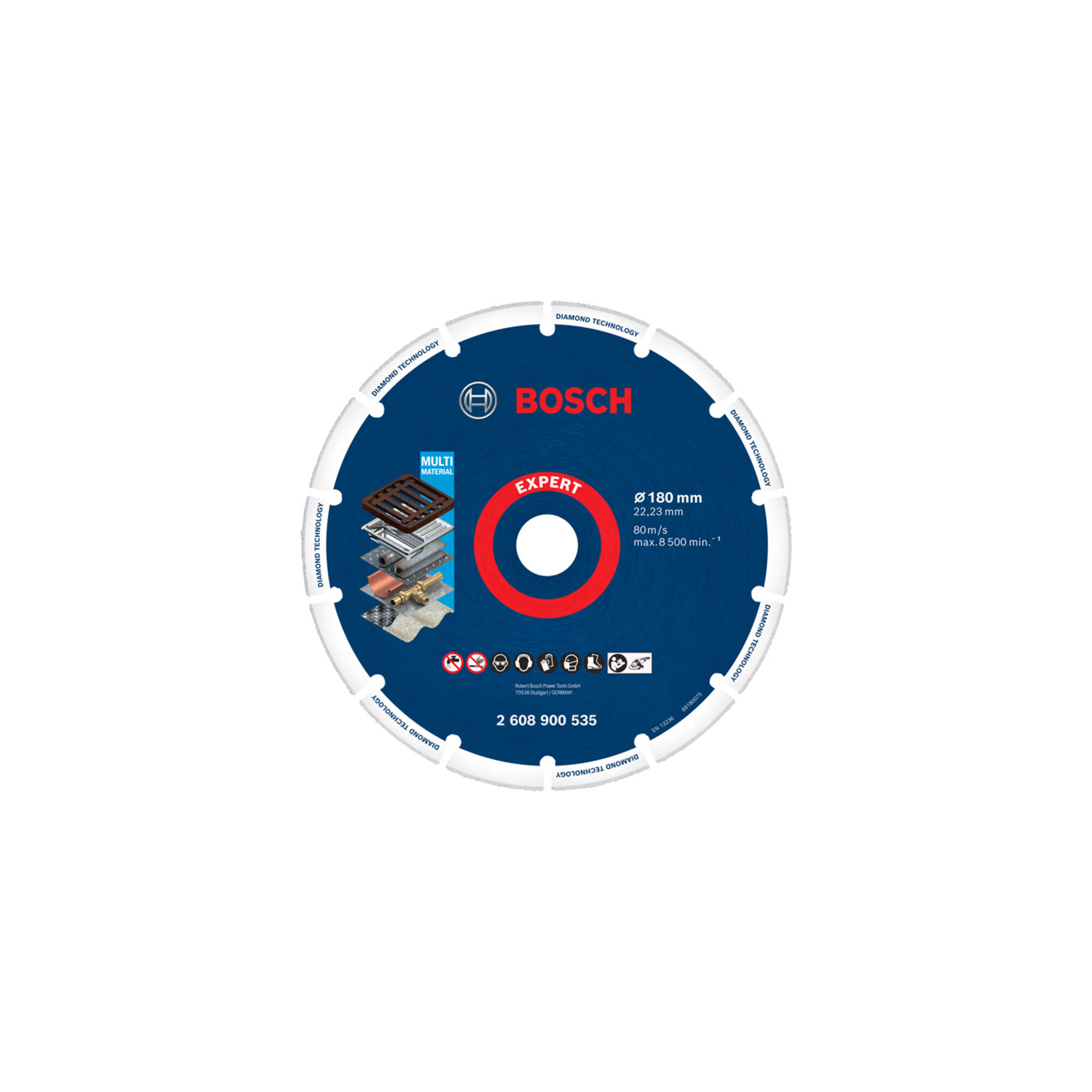 BOSCH EXPERT Diamond Metal Wheel Trennscheibe, 180 x 22.23 mm Durchmesser und Bohrungsdurchmesser , für große Winkelschleifer mit Spannmutter ,