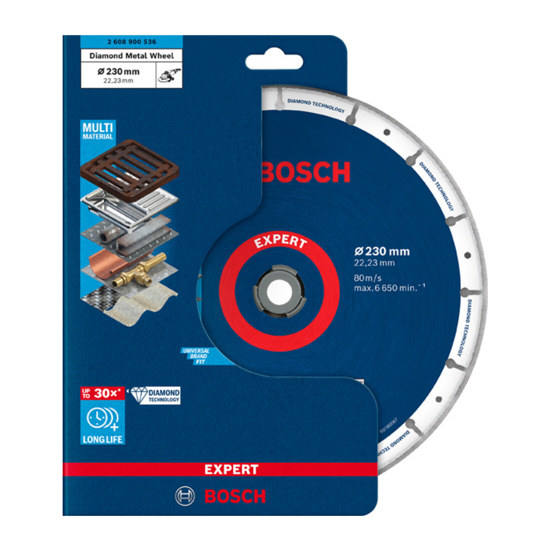 Bosch EXPERT Diamond Metal Wheel Trennscheibe 230 x 22,23mm für große Winkelschleifer mit Spannmutter