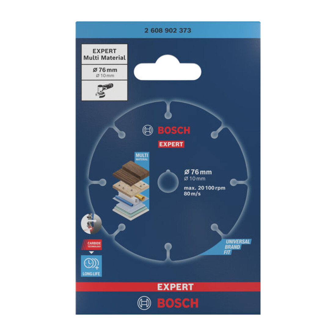 Bosch EXPERT Disco da taglio in carburo Multi Materiale, 76 x 10 mm
