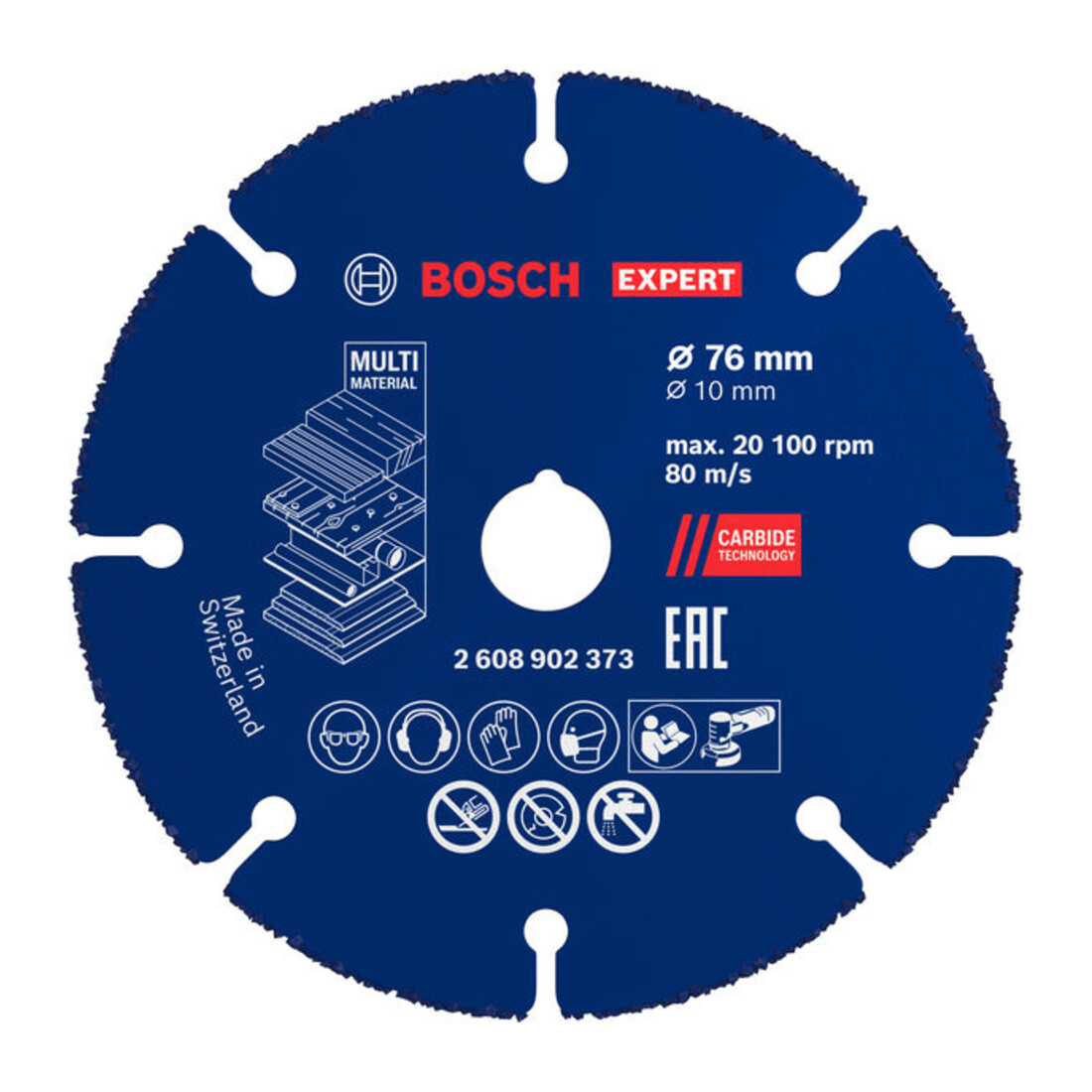 Bosch EXPERT Disco da taglio in carburo Multi Materiale, 76 x 10 mm