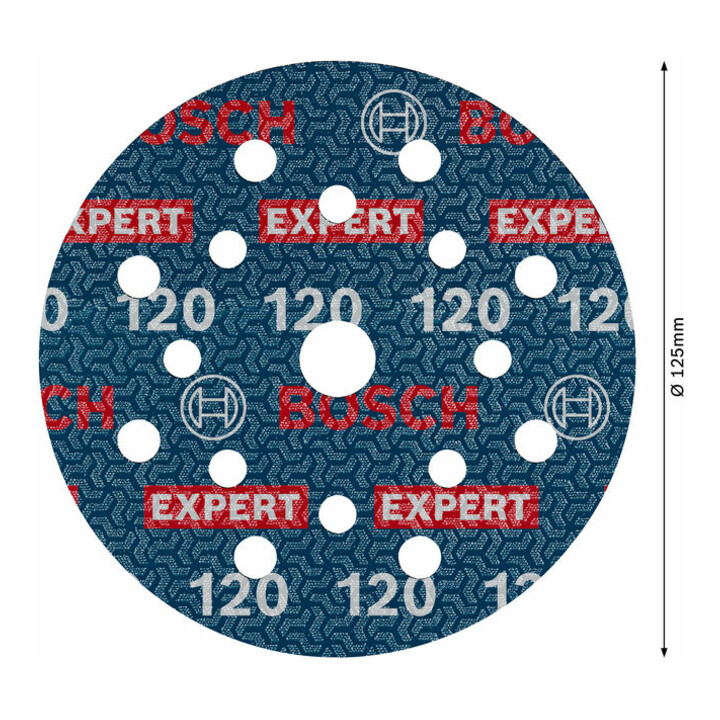 Bosch EXPERT Disque abrasif feuille, 125 mm, G120
