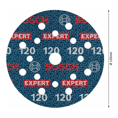 Bosch EXPERT Disque abrasif feuille, 125 mm, G120