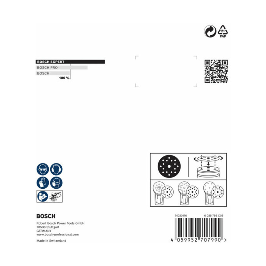 Bosch EXPERT Disque abrasif feuille, 125 mm, G120