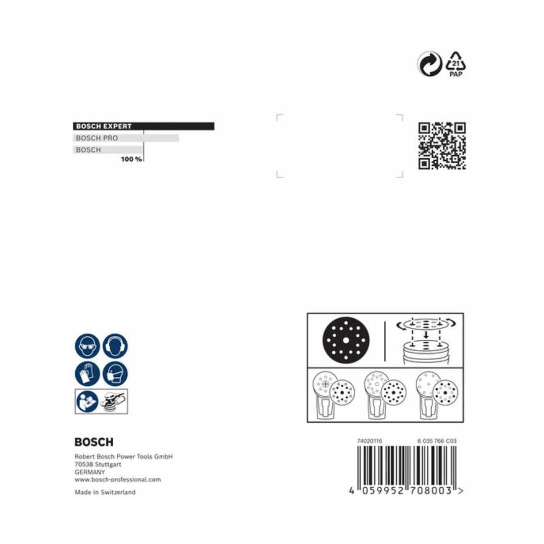Bosch EXPERT Disque abrasif feuille, 125 mm, G150