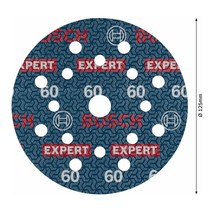 Bosch EXPERT Disque abrasif feuille, 125 mm, G60
