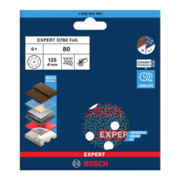Bosch EXPERT Disque abrasif feuille, 125 mm, G80-2