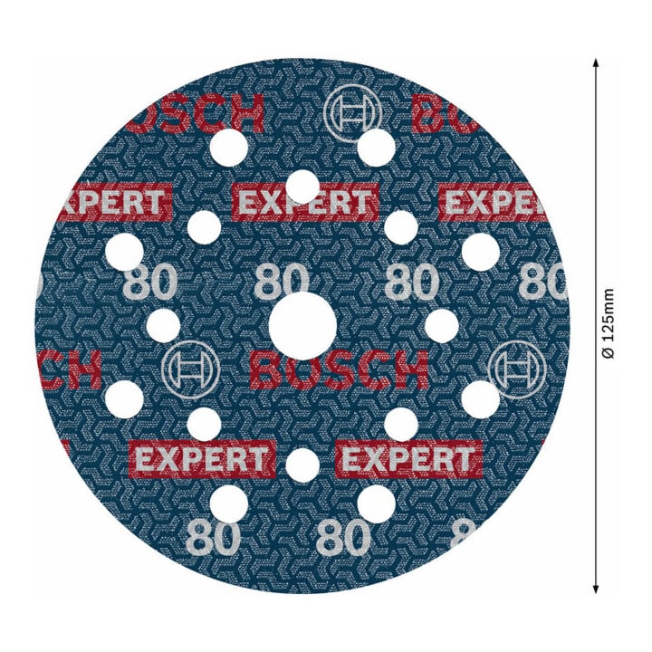 Bosch EXPERT Disque abrasif feuille, 125 mm, G80