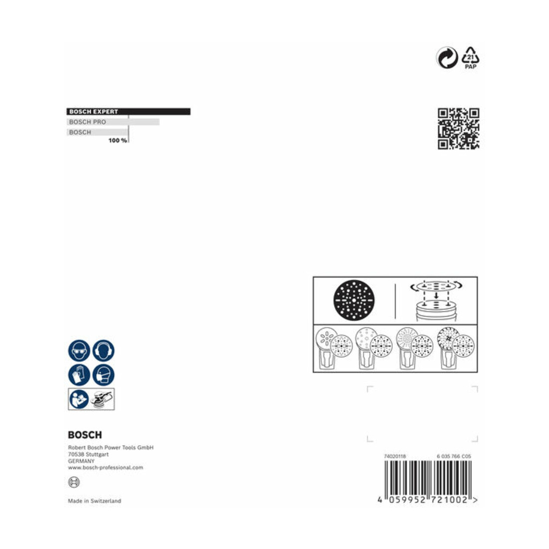 Bosch EXPERT Disque abrasif feuille, 150 mm, G400