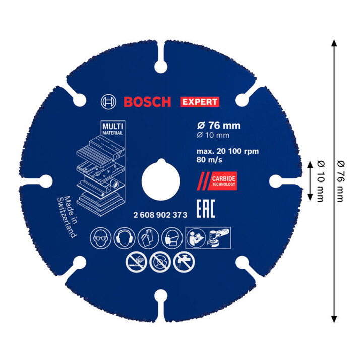 Bosch EXPERT Disque de coupe carbure multi-matériaux, 76 x 10 mm