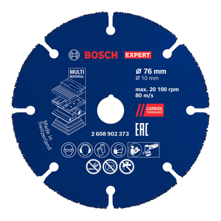 Bosch EXPERT Disque de coupe carbure multi-matériaux, 76 x 10 mm