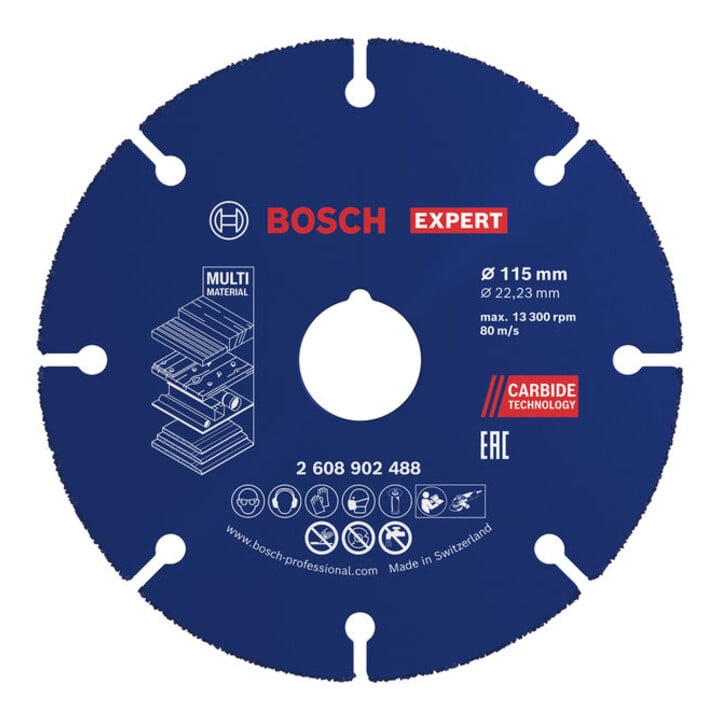 Bosch EXPERT Disque de coupe multi-matériaux carbure, 115 x 22,23 mm