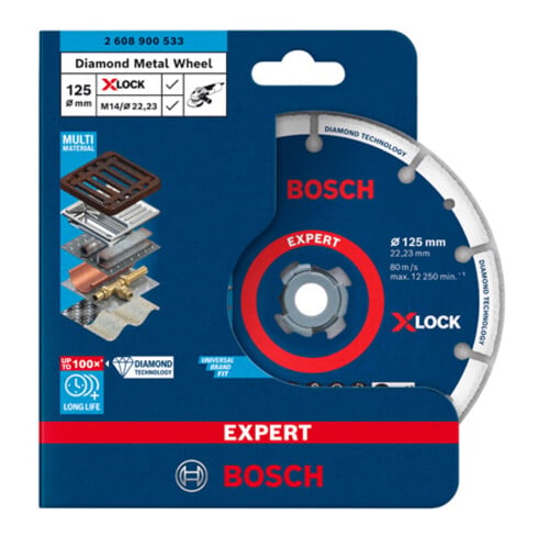 Bosch EXPERT Disque métal diamanté X-LOCK disque de coupe, 125 x 22,23 mm
